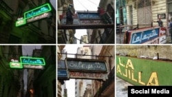 Restauración del cartel del Bar LaFayette. Foto Facebook Habana Light Neon + Signs