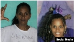 Niurka Rodríguez García madre de Yunaikys de la Caridad Linares junto a una imagen de su hija