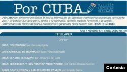 Boletín Por Cuba, del Ministerio de Cultura.