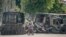 Protestas de activistas prorrusos en Kramatorsk.