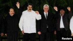 De izq. a der. Daniel Ortega, Nicolás Maduro, Miguel Díaz-Canel y Evo Morales en una Cumbre del Alba, celebrada en La Habana en diciembre de 2018. REUTERS/Stringer