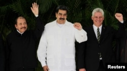 Daniel Ortega, Miguel Díaz-Canel y Nicolás Maduro. (Foto: REUTERS/Archivo)