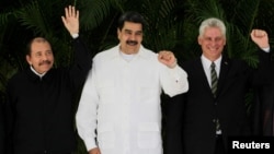 Foto Archivo. Daniel Ortega, Miguel Díaz-Canel y Nicolás Maduro. 