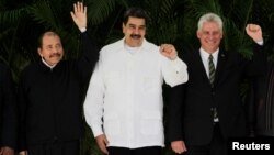 Daniel Ortega, Nicolás Maduro y Miguel Díaz-Canel, en una imagen de archivo.