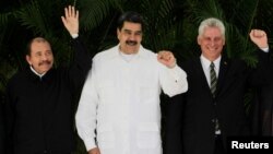 Foto Archivo. Daniel Ortega, Miguel Díaz-Canel y Nicolás Maduro. 