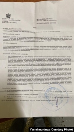 Documento de denegación de sentencia.