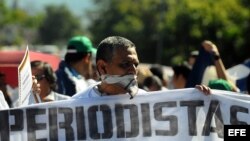 Periodistas hondureños en protesta
