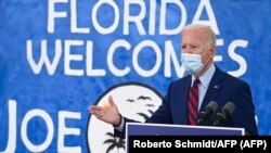 El candidato presidencial Joe Biden visita la Florida, a pocas semanas de las elecciones del 3 de noviembre. (Roberto Schmidt / AFP).