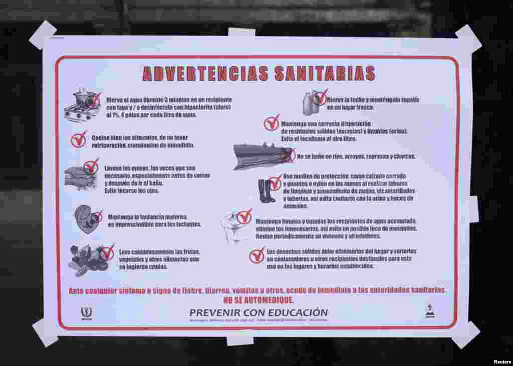 Advertencia sobre los casos de cólera en Cuba y las medidas a tomar. 