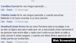 Los seguidores comentan en Facebook.