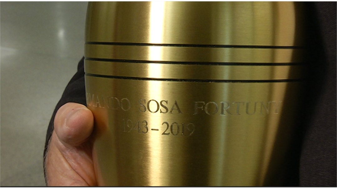 Las cenizas de Armando Sosa Fortuny.