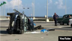 Imagen de archivo de un accidente ocurrido en el Malecón de La Habana / Foto: Captura de video