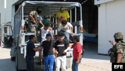 Centroamericanos indocumentados deportados de México. Archivo.