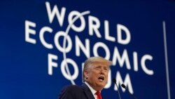 El presidente Donald Trump habla durante la apertura de la Cumbre Mundial de Economía en Davos, Suiza, el 21 de enero.