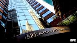 Vista de un edificio de la aseguradora American Internacional Group (AIG) en Nueva York, Estados Unidos