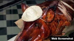 El cerdo asado en púa es muy popular en Cuba.