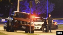 Policía en Garland, Texas, donde atacaron evento de caricaturas sobre Mahoma. 