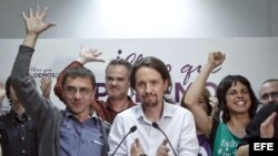 Pablo Iglesias, cabeza de lista de Podemos a las Elecciones Europeas (c).