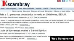 El periódico provincial reportó el tornado de Oklahoma pero aún no da información del de Potrerillo.