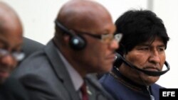 El presidente de Bolivia, Evo Morales asiste en La Habana a la cumbre del ALBA sobre el ébola