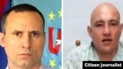 José Daniel Ferrer (izq), coordinador nacional de la UNPACU, y el activista Ebert Hidalgo. Ambos permanecen detenidos en Santiago de Cuba.