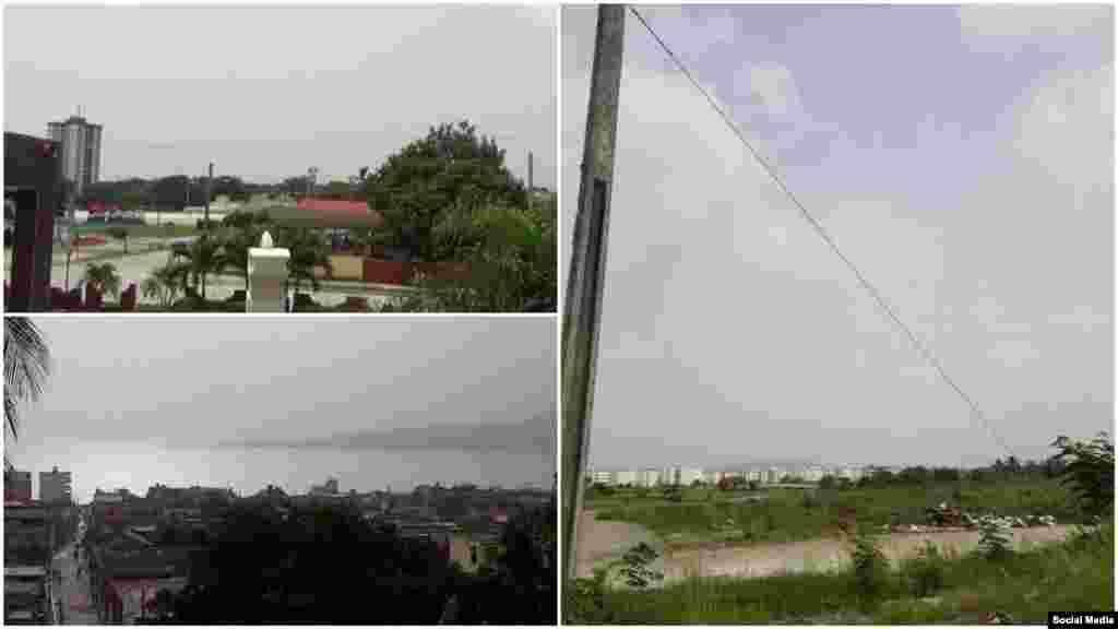 Imágenes publicadas en redes sociales de ciudades del Oriente cubano bajo los efectos del polvo del Sahara.