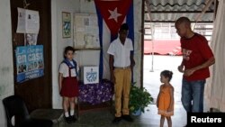 Centro de votación en La Habana, Cuba 