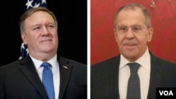 El secretario de Estado, Mike Pompeo, y el ministro de Exteriores ruso, Serguéi Lavrov. (Archivo)