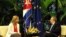 Imagen de la reunión sostenida entre Raúl Castro y la jefa de la diplomacia de la Unión Europea, Federica Mogherini, marzo de 2015.
