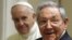 El papa Francisco y Raúl Castro.