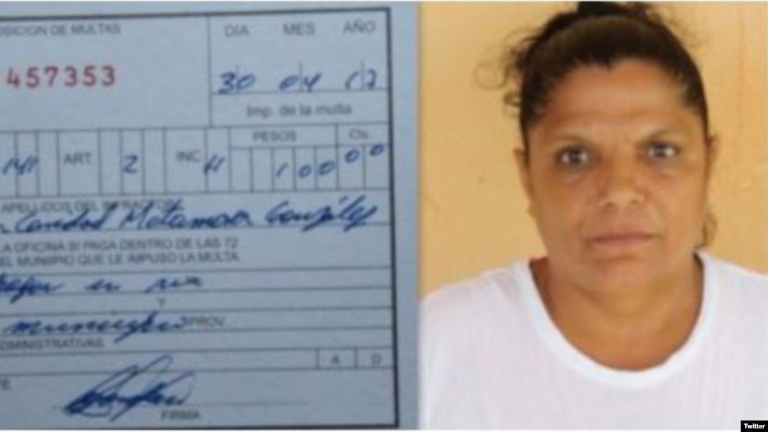 Multa a la Dama de Blanco Nieves Matamoros González. 