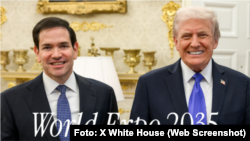 El presidente de Estados Unidos, Donald Trump, y el secretario de Estado, Marco Rubio