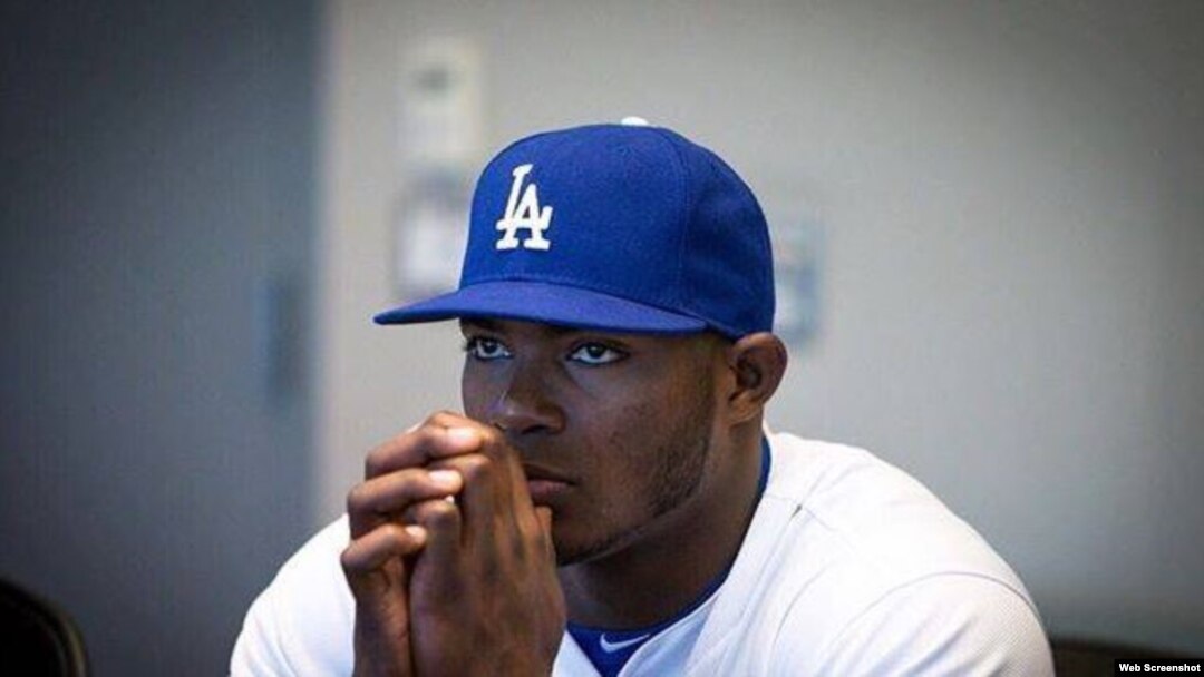 El jardinero derecho de los Dodgers, Yasiel Puig.