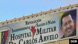 Fachada del Hospital Militar donde se encuentra Chávez