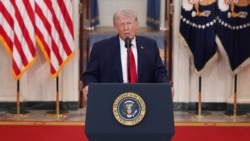 El presidente Donald Trump se dirige a la nación desde la Casa Blanca, en Washington, el 1 de abril de 2026.