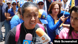 Gaby Arellano, líder estudiantil venezolana, en una imagen de archivo durante las protestas que tuvieron lugar en enero.