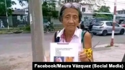 La cubana Maura Vázquez, madre de Doraiky Águila Vázquez, quien no ha sido vista desde marzo de 2025.