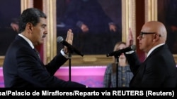 Nicolás Maduro en una ceremonia de juramentación en Caracas, Venezuela, el 10 de enero de 2025. Jhonn Zerpa/Palacio de Miraflores/Reparto vía REUTERS