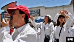 Protesta de médicos ecuatorianos