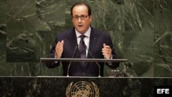 El presidente francés François Hollande durante la Asamblea General de la ONU
