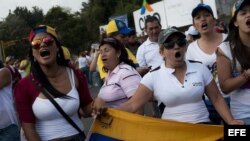 Manifestantes en San Cristóbal (Venezuela)