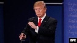 Donald Trump durante el Tercer debate presidencial en Las Vegas. 