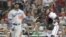 El jardinero derecho de Los Dodgers de Los Ángeles, Yasiel Puig.