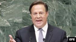 Juan Carlos Varela, presidente de Panamá, durante su intervención en la Asamblea Geenral de la ONU.