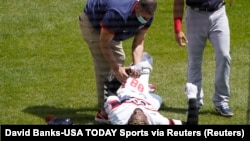 Luis Robert Moirán sufrió una distensión de grado 3 en el flexor de la cadera derecha. David Banks-USA TODAY Sports vía Reuters
