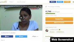 La campaña "Justicia para Cubalex" en gofundme.