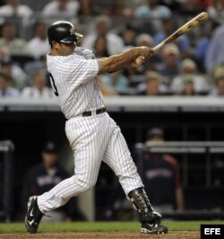 Jorge Posada bateó un jonrón el 6 de agosto de 2009, durante el juego contra los Medias Rojas de Boston que se disputó en el Yankee Stadium (NY, EEUU).