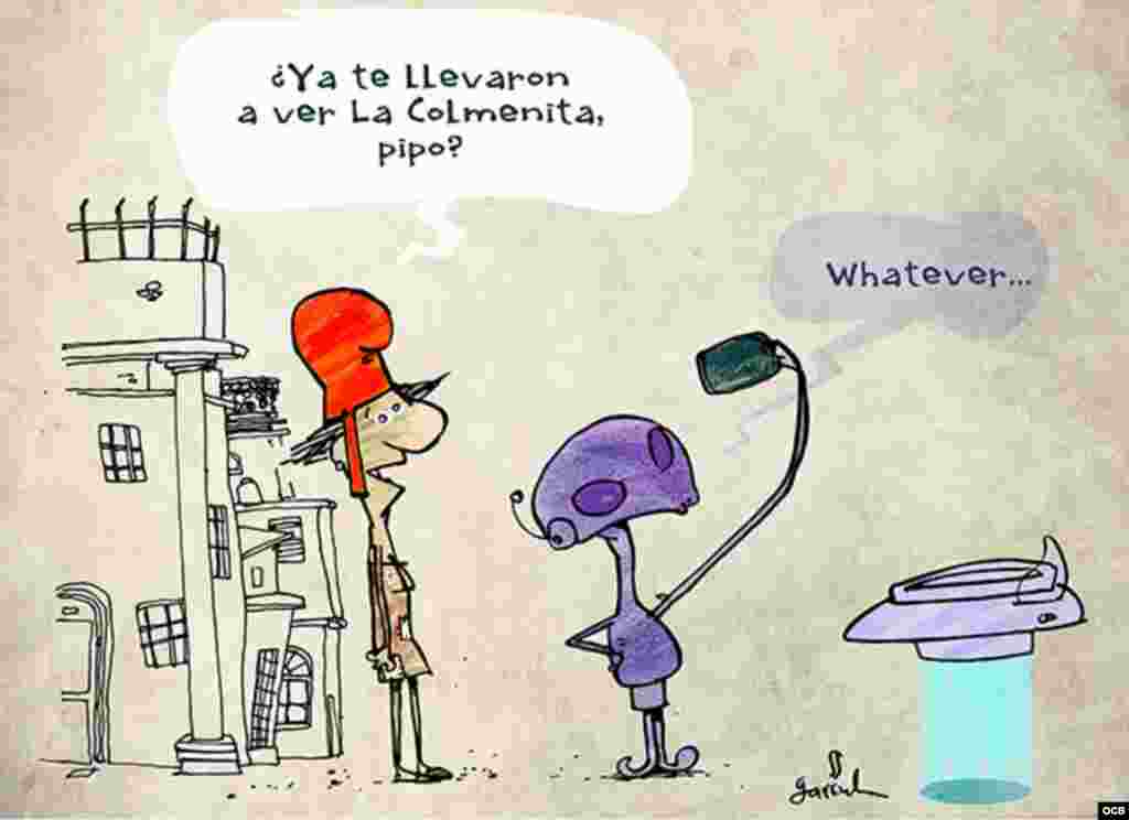 Garrincha cartoon about turists in Cuba