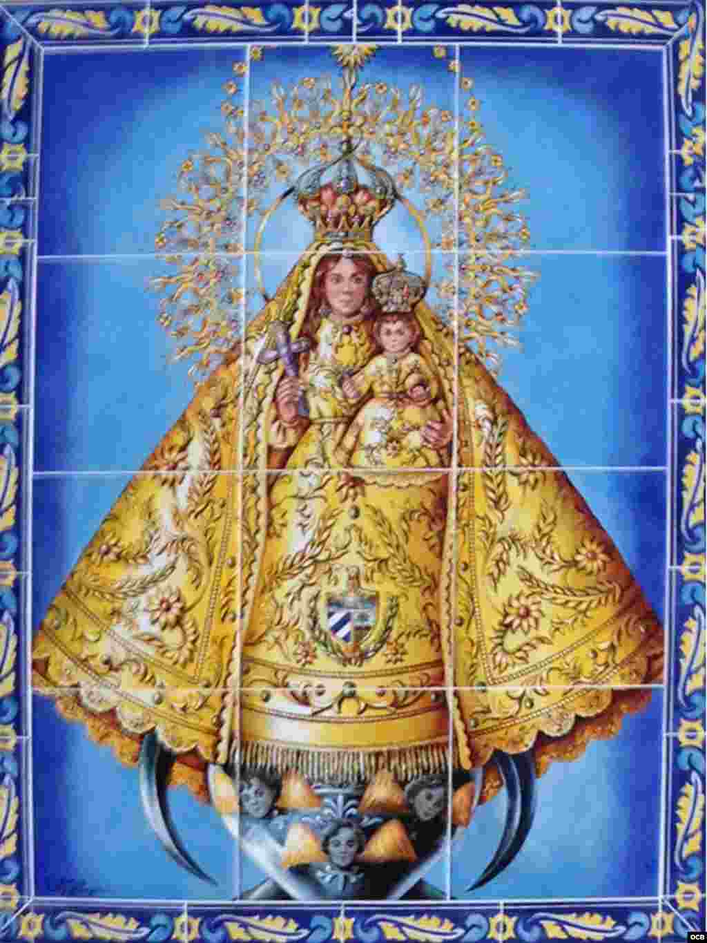 1- Virgen de la Caridad del Cobre de la Ermita (cerámica, 24x32 pulgadas).