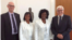 De izquierda a derecha, Martin Lessenthin, Yaquelin Boni, Berta Soler y el ministro alemán Frank-Walter Steinmeier. 